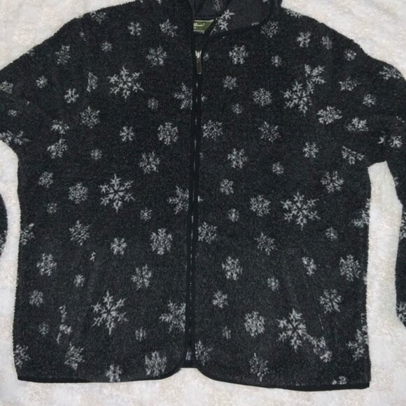 Women’s Eddie Bauer Hooded Snowflake Fleece Jacket • Large - Picture 3 of 16